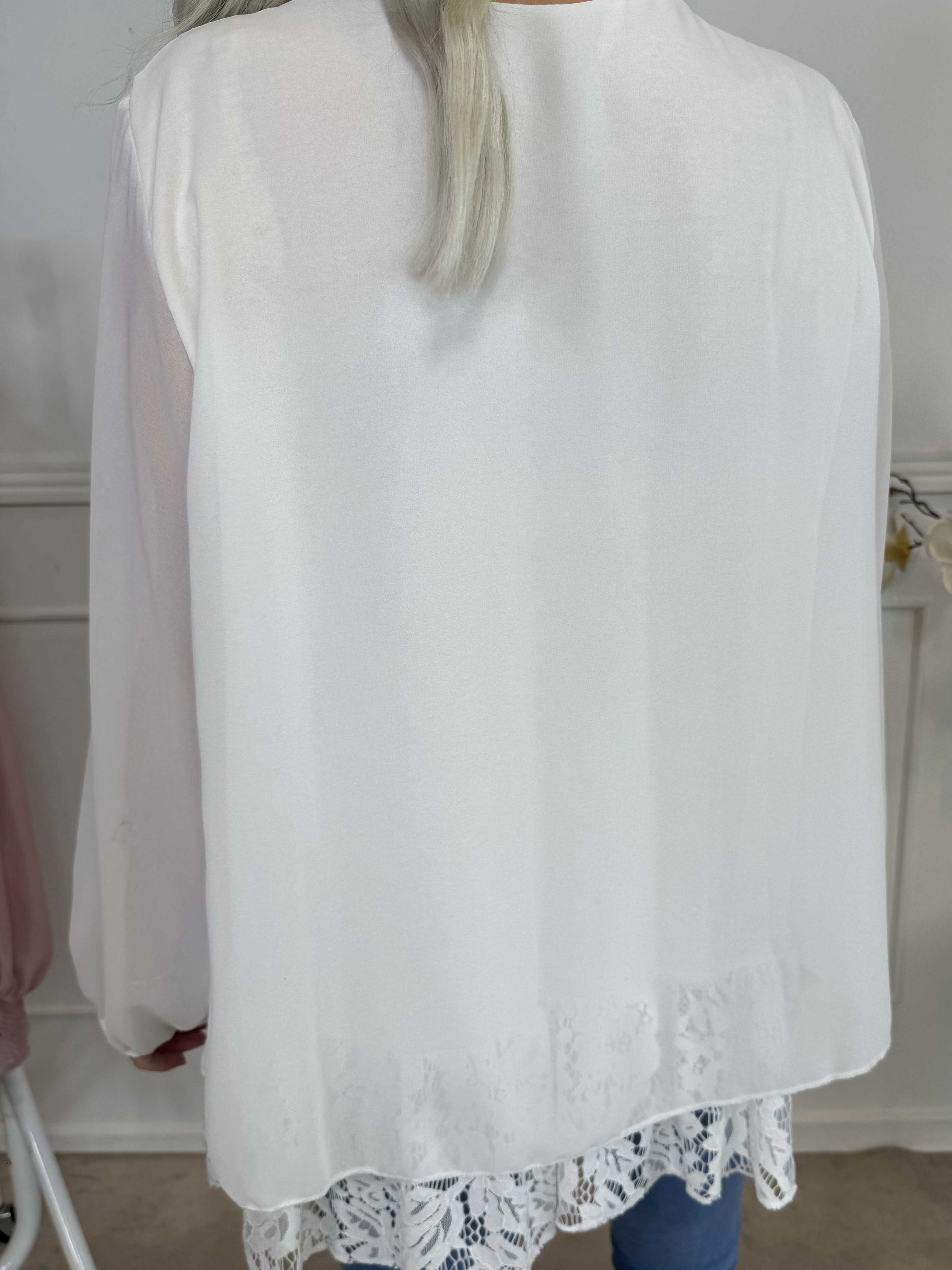 Luby Lace - Tunika i chiffong med spets i nederkant